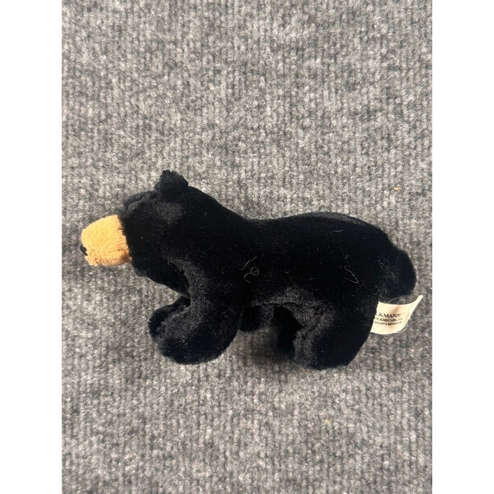 Folkmanis Black Bear Finger Puppet Plush Toy Animal 5.5 Inch Black Tan